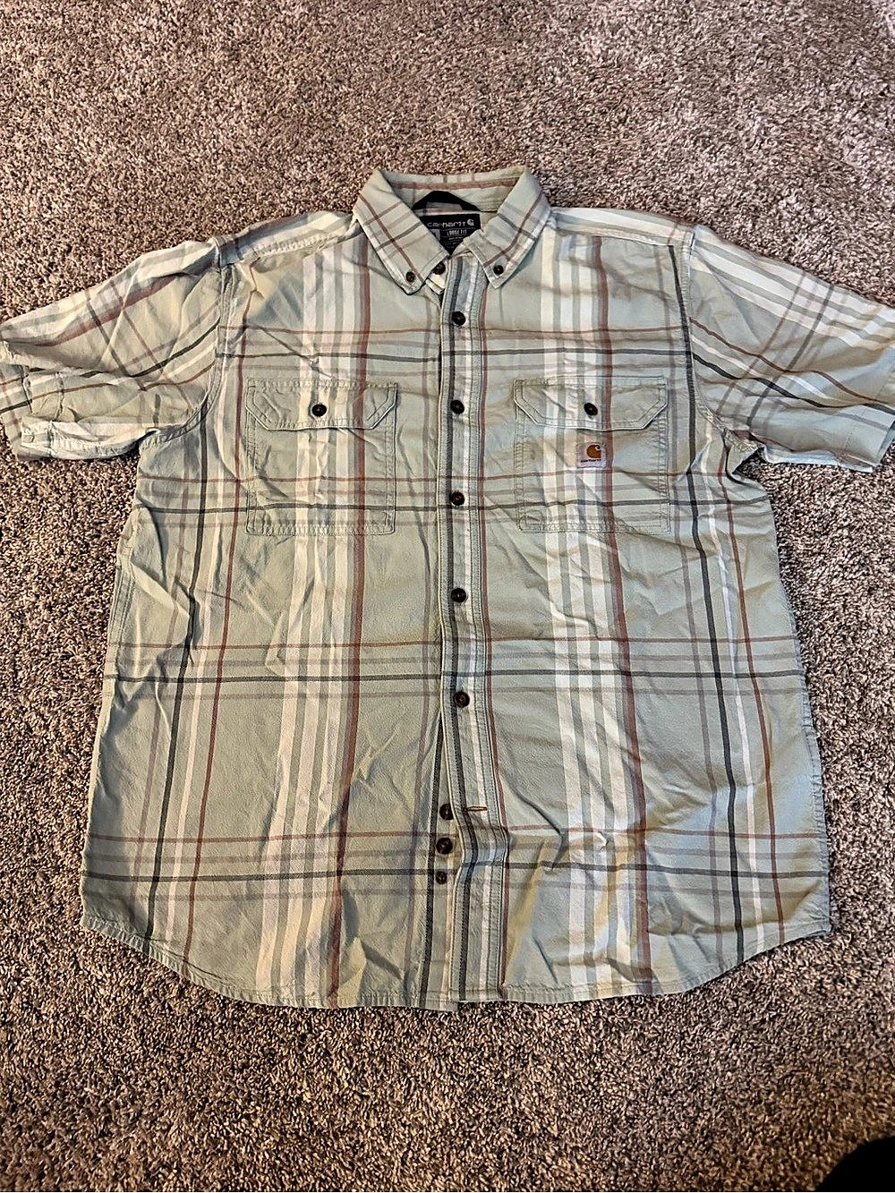 Carhartt Fort Loose Fit Short Sleeve Plaid Shirt Medium
